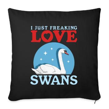 Schwan Schwäne Schwanenliebhaber Geschenk - Sofakissenbezug 45 x 45 cm - Schwarz - Vorne