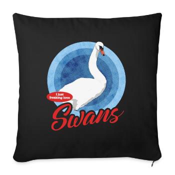 Schwan Schwanenliebhaber Schwäne Geschenk - Sofakissenbezug 45 x 45 cm - Schwarz - Vorne
