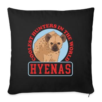 Hyène, hyène tachetée, cadeau de hyène - Housse de coussin décorative 45 x 45 cm - noir - Devant