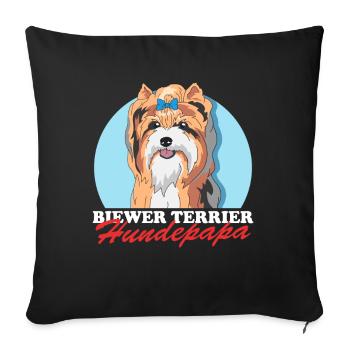 Biewer Terrier Dog Dad Dog Owner Gift - Sofa pillowcase 17,3'' x 17,3'' (45 x 45 cm) - black - Front