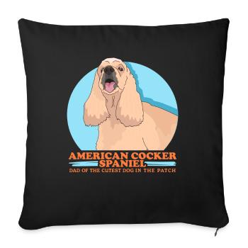 American Cocker Spaniel papa chiens cadeau - Housse de coussin décorative 45 x 45 cm - noir - Devant