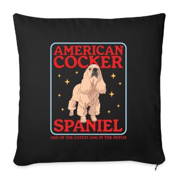 American Cocker Spaniel papa chien cadeau - Housse de coussin décorative 45 x 45 cm - noir - Devant