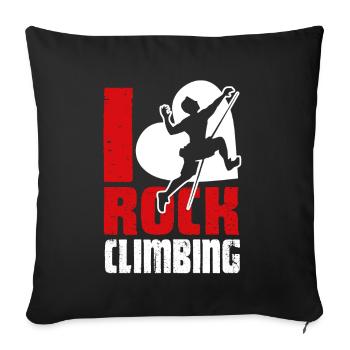 Rock Climbing I Love Rock Climbing - Sofa pillowcase 17,3'' x 17,3'' (45 x 45 cm) - black - Front