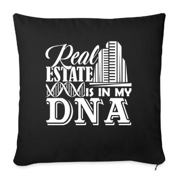 Real Estate Agent Real Estate Is In My DNA - Sofa pillowcase 17,3'' x 17,3'' (45 x 45 cm) - black - Front
