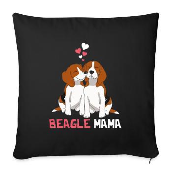 Beste Beagle Mama - Sofakissenbezug 45 x 45 cm - Schwarz - Vorne