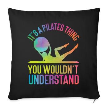 Instructeur de Pilates Enseignant - Housse de coussin décorative 45 x 45 cm - noir - Devant