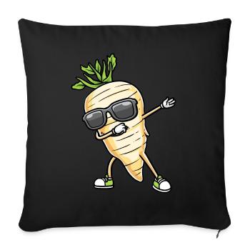 Dancing parsnips with sunglasses Parsnips - Sofa pillowcase 17,3'' x 17,3'' (45 x 45 cm) - black - Front