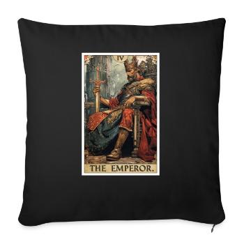 Carte de tarot L’Empereur Le Souverain - Housse de coussin décorative 45 x 45 cm - noir - Devant