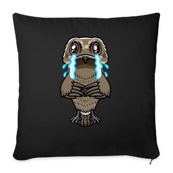 Daytime Sleeper Bird Kawaii Emoticon - Sofa pillowcase 17,3'' x 17,3'' (45 x 45 cm) - black - Front