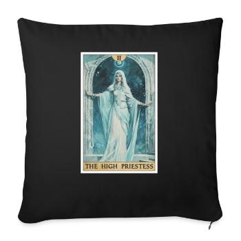 Carte de Tarot La Grande Prêtresse La Grande Prêtresse - Housse de coussin décorative 45 x 45 cm - noir - Devant
