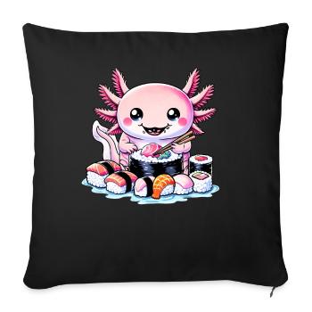 Axolotl- Und Sushi-liebhaber, Japanische - Sofakissenbezug 45 x 45 cm - Schwarz - Vorne