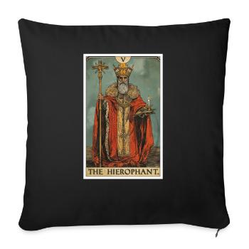 Tarot Card The Hierophant The Hierophant - Sofa pillowcase 17,3'' x 17,3'' (45 x 45 cm) - black - Front