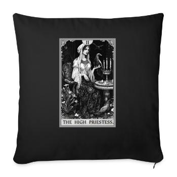 Carte de Tarot La Grande Prêtresse La Grande Prêtresse - Housse de coussin décorative 45 x 45 cm - noir - Devant