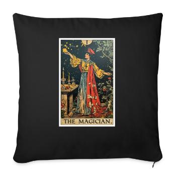 Carte de Tarot Le Magicien Le Magicien - Housse de coussin décorative 45 x 45 cm - noir - Devant