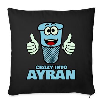 Ayran - Sofa pillowcase 17,3'' x 17,3'' (45 x 45 cm) - black - Front