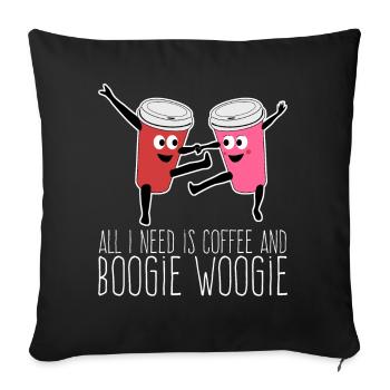 Boogie Woogie Café Danse Danse - Housse de coussin décorative 45 x 45 cm - noir - Devant