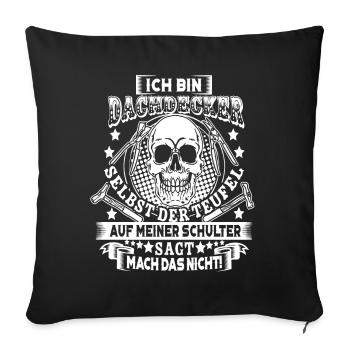 Maître couvreur Artisan Charpentier Couvreur - Housse de coussin décorative 45 x 45 cm - noir - Devant