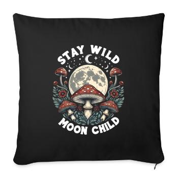 Stay Wild Moon Child - Sofa pillowcase 17,3'' x 17,3'' (45 x 45 cm) - black - Front
