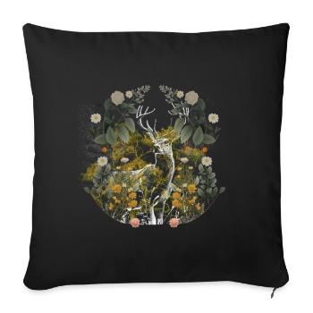 Forest Animals Deer Moose Sweden Wild Forest Nature - Sofa pillowcase 17,3'' x 17,3'' (45 x 45 cm) - black - Front