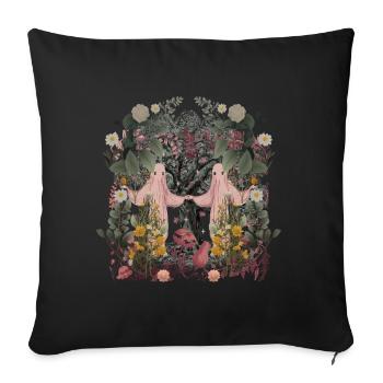 Occult Spiritual Dance Nature Spirits Flora Botany - Sofa pillowcase 17,3'' x 17,3'' (45 x 45 cm) - black - Front
