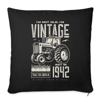 Vintage Traktor Landwirt Geburtstag geboren 1942 - Sofakissenbezug 45 x 45 cm - Schwarz - Vorne