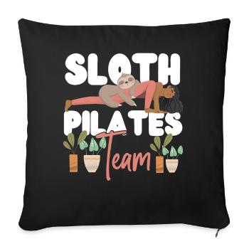 Pilates Instructor Teacher Sloth - Sofa pillowcase 17,3'' x 17,3'' (45 x 45 cm) - black - Front