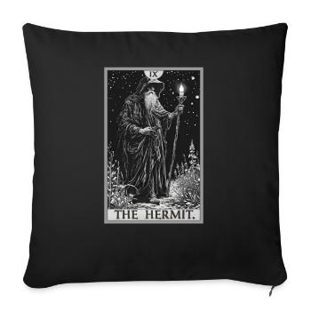 Carte de Tarot Carte de Tarot L’Ermite L’Ermite - Housse de coussin décorative 45 x 45 cm - noir - Devant