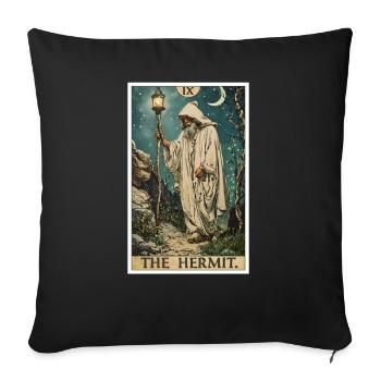 Carte de Tarot Carte de Tarot L’Ermite L’Ermite - Housse de coussin décorative 45 x 45 cm - noir - Devant