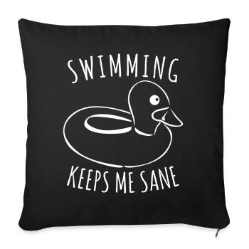 Entraîneur de natation Nageur de piscine - Housse de coussin décorative 45 x 45 cm - noir - Devant