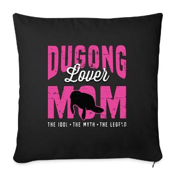 Dugong Amant Maman L’Idole Le Mythe Le Lamantin - Housse de coussin décorative 45 x 45 cm - noir - Devant