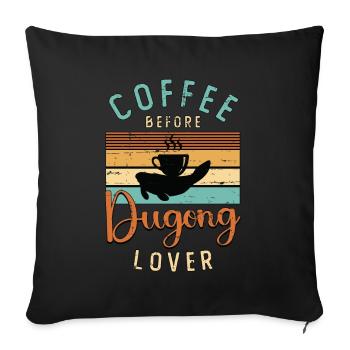 Dugong Lover Coffee Avant Sea Cow Coffee Lover - Housse de coussin décorative 45 x 45 cm - noir - Devant