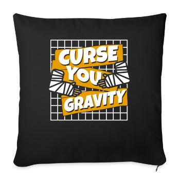 Curse You Gravity Broken Bone Broken Finger Bone - Sofa pillowcase 17,3'' x 17,3'' (45 x 45 cm) - black - Front