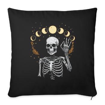 Mond Geist Skelett Geisterstunde Halloween Spuk - Sofakissenbezug 45 x 45 cm - Schwarz - Vorne