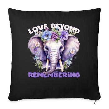Cute Flower Crown Elephant Alzheimers Awareness - Sofakissenbezug 45 x 45 cm - Schwarz - Vorne