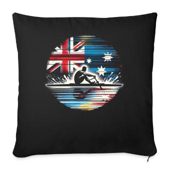 Australie Drapeau Aviron Mâle Sculling Patriot Lover - Housse de coussin décorative 45 x 45 cm - noir - Devant