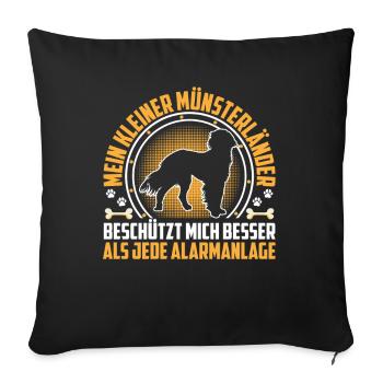 Le petit Münsterlander me protège mieux - Housse de coussin décorative 45 x 45 cm - noir - Devant