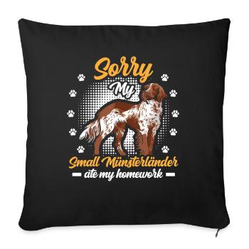 Dicton des petits devoirs du Münsterland - Housse de coussin décorative 45 x 45 cm - noir - Devant