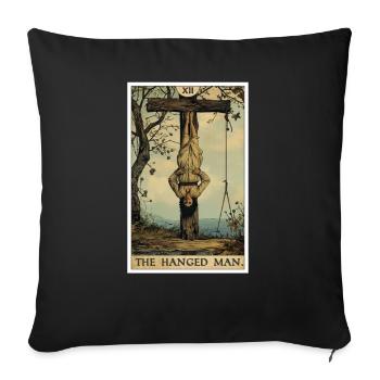 Cartes de tarot Carte de tarot Le Pendu - Housse de coussin décorative 45 x 45 cm - noir - Devant