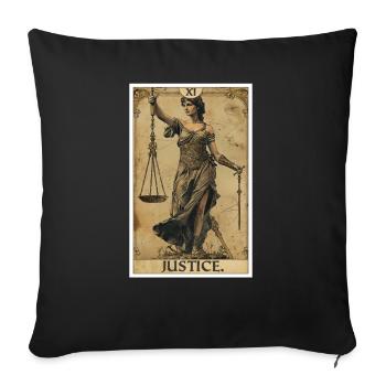 Tarot Cards Tarot Card Justice Justice - Sofa pillowcase 17,3'' x 17,3'' (45 x 45 cm) - black - Front
