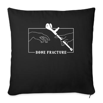 Michelangelo Creation of Adam Bone Fracture Bone - Sofa pillowcase 17,3'' x 17,3'' (45 x 45 cm) - black - Front
