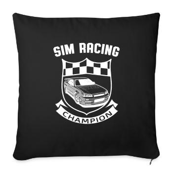 Sim Racing Champion Sim Racer Motorsport Gamer - Sofa pillowcase 17,3'' x 17,3'' (45 x 45 cm) - black - Front