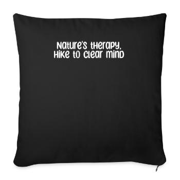 Wandern - Nature's therapy, hike to clear mind - Sofakissenbezug 45 x 45 cm - Schwarz - Vorne