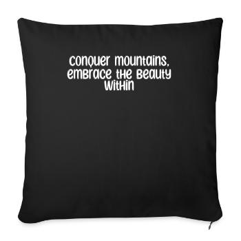 Randonnée - Partez à la conquête des montagnes, embrassez la beauté - Housse de coussin décorative 45 x 45 cm - noir - Devant
