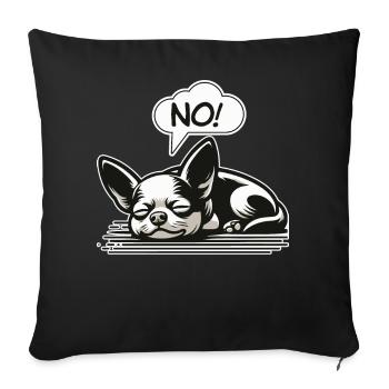 NON! Chihuahua Chien Effronté Dire Drôle Chihuahua - Housse de coussin décorative 45 x 45 cm - noir - Devant