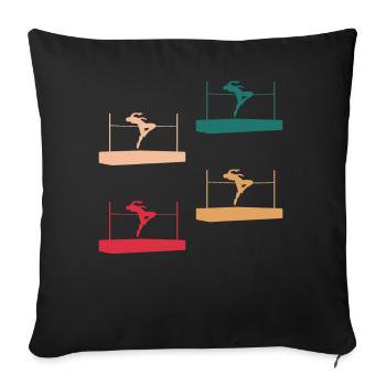 Colorful High Jump Variety Athlete Design - Sofa pillowcase 17,3'' x 17,3'' (45 x 45 cm) - black - Front