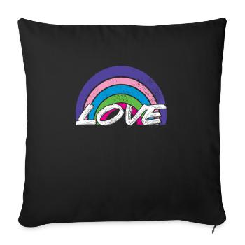 Love rainbow - Sofa pillowcase 17,3'' x 17,3'' (45 x 45 cm) - black - Front