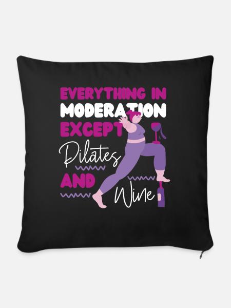 Pilates Instructor Teacher Wine - Sofakissenbezug 45 x 45 cm - Schwarz