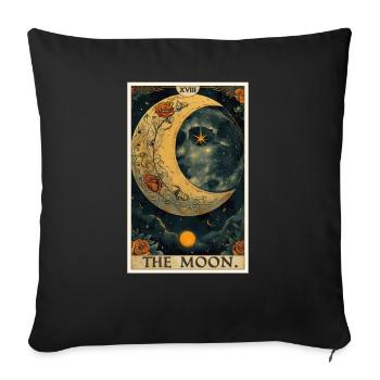 Cartes de tarot Carte de tarot La Lune La Lune - Housse de coussin décorative 45 x 45 cm - noir - Devant