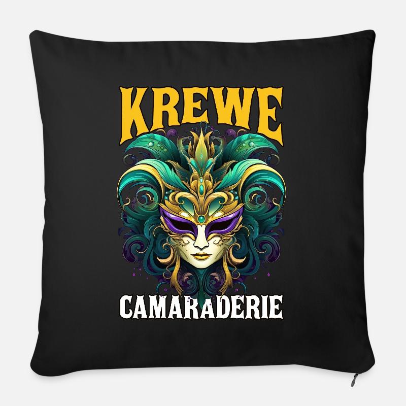 Krewe Camaraderie Mardi Gras Mask Carnival - Sofakissenbezug 45 x 45 cm - Schwarz