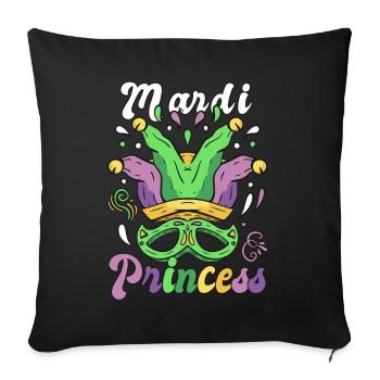 Cute Mardi Gras Princess Carnival Mask Parade - Sofakissenbezug 45 x 45 cm - Schwarz - Vorne